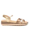 Xti Women's Low Wedge Strappy Sandals In Gold In Gold