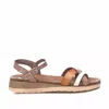Xti Women's Low Wedge Strappy Sandals In Bronze In Brown