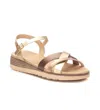 Xti Women's Low Wedge Strappy Sandals In Gold In Gold
