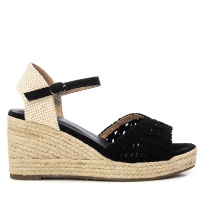 Xti Women's Raffia Wedge Sandals By  In Black