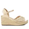 Xti Women's Raffia Wedge Sandals By  In Gold