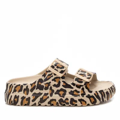 Xti Women's Rubber Flat Sandals In Leopard In Multi