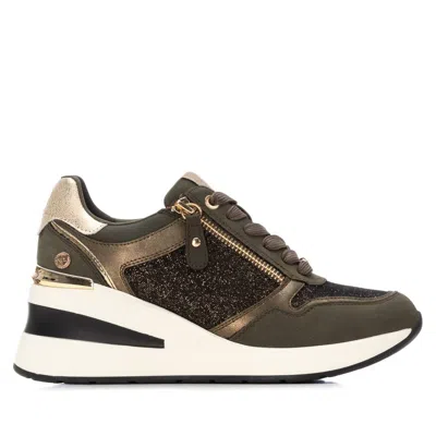 Xti Women's Side Zipper Wedge Sneakers By  In Green
