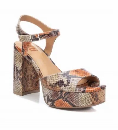 Xti Women's Snakeskin Sandals In Taupe In Grey