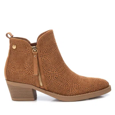 Xti Women's Italian Western Booties With Side Zipper In Brown