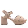 Xti Women's Suede Cross Strap Sandals In Beige In Beige