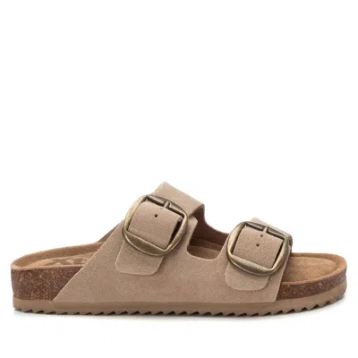 Xti Women's Suede Double Strap Buckle Sandals By  In Beige