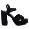 Xti Suede Dressy Sandals In Black In Black