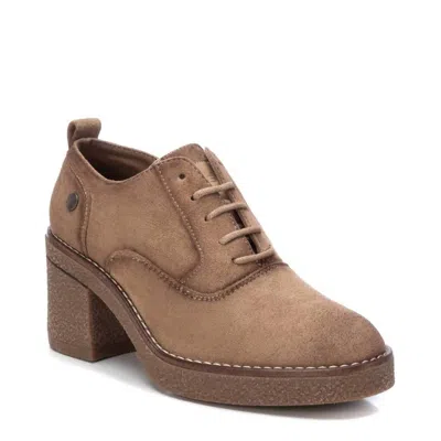 Xti Women's Suede Heeled Oxfords In Taupe In Grey
