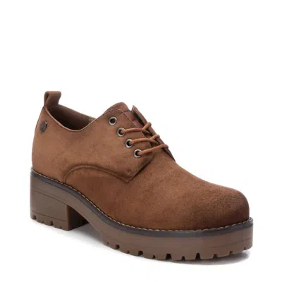 Xti Women's Suede Lace-up Oxfords In Camel In Multi