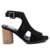 Xti Women's Suede Sandals In Black In Black