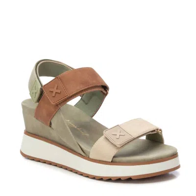 Xti Women's Suede Wedge Sandals In Kakhi In Multi