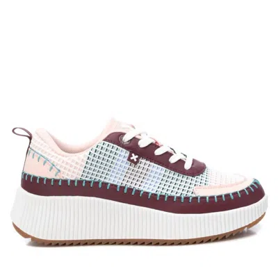 Xti Women's Technical Modern Sneakers In Burgundy In White