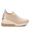 Xti Women's Wedge Lace-up Sneakers In Beige In Beige