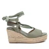 Shop Xti Women's Wedge Sandals In Kakhi In Multi