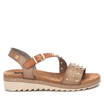 Xti Women's Wedge Sandals With Gold Studs In Brown
