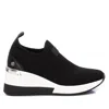 Xti Women's Suede Wedge Sneakers In Black In Black