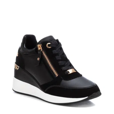 Xti Women's Leather Mesh Sneakers In Black