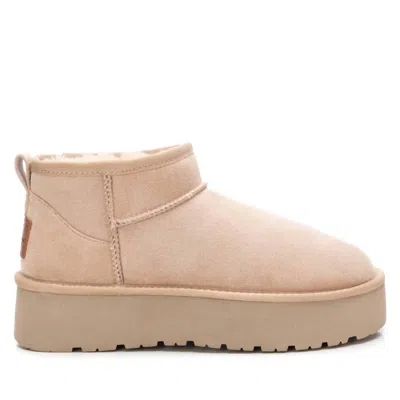 Xti Women's Winter Suede Booties In Beige In Pink