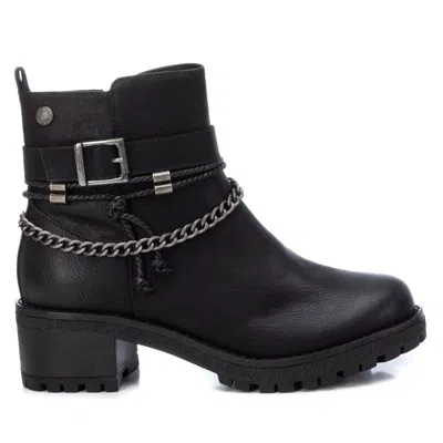 Xti Womens Booties 170183 - Taupe, Medium Heel, Side Zipper In Black
