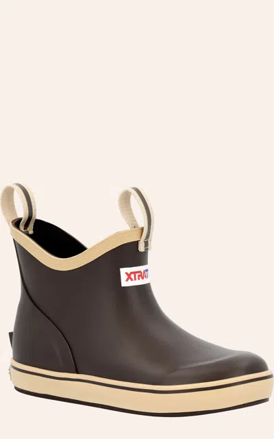 Xtratuf Kid's Brown And Tan Ankle Rubber Deck Boots