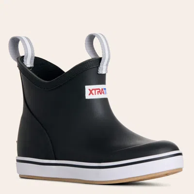 Xtratuf Kids' Black Rubber Ankle Deck Boots