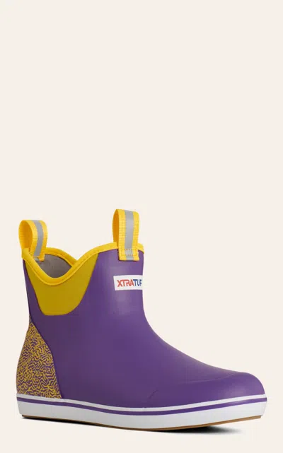 Xtratuf Men's Purple Tailgate Ankle Rubber Deck Boots