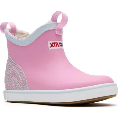 Xtratuf Trolling Ice Fleece Lined Waterproof Ankle Deck Boot In Pink