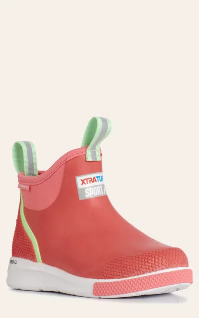 Xtratuf Women's Coral Sport Ankle Rubber Deck Boots In Orange