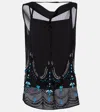 Xu Zhi Beaded Jersey Top In Black