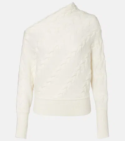 Xu Zhi Cable-knit One-shoulder Sweater In Neutral