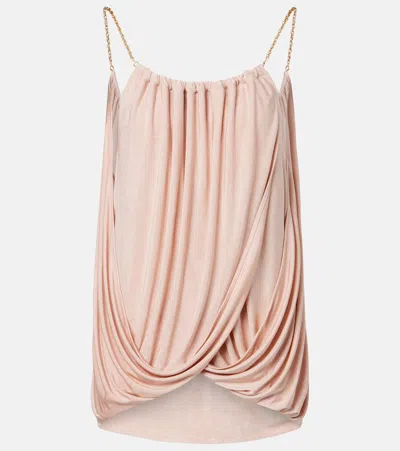 Xu Zhi Chain-detail Draped Top In Pink