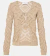 Xu Zhi Crochet Lace Cardigan In Beige