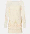 Xu Zhi Embellished Chiffon Minidress In Neutral