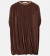 Xu Zhi Embellished Draped Minidress In Brown
