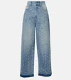 Xu Zhi Verzierte Wide-leg Jeans In Blau
