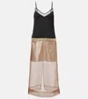 Xu Zhi Embesllished Paneled Midi Dress In Black