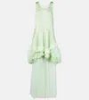Xu Zhi Feather-trimmed Gown In Green