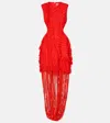 Xu Zhi Fringed Open-back Maxi Dress In Red