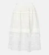 Xu Zhi Gathered Lace And Tulle Midi Skirt In White