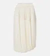Xu Zhi Layered Velvet-trimmed Midi Skirt In White
