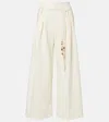 Xu Zhi Pleated High-rise Wide-leg Pants In Neutral