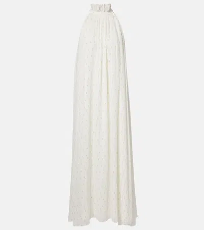 Xu Zhi Polka-dot Silk-blend Maxi Dress In Multi