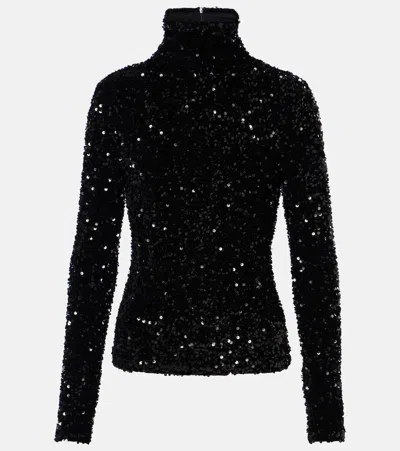 Xu Zhi Sequined Top In Black