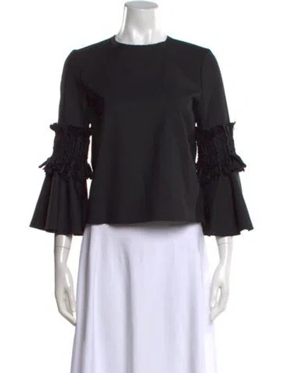 Pre-owned Xu Zhi Wool Crew Neck Top In Black