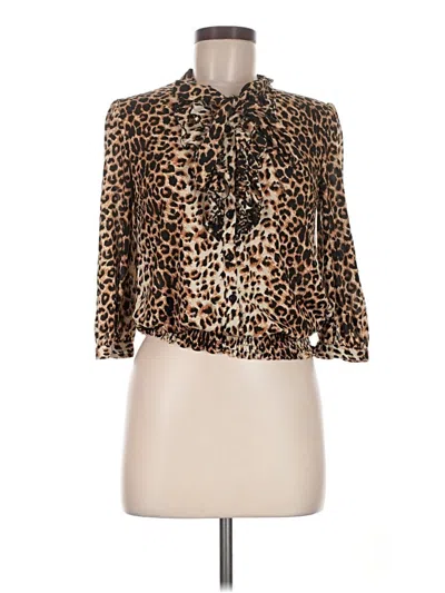 Pre-owned Xxi 3/4 Sleeve Blouse In Brown