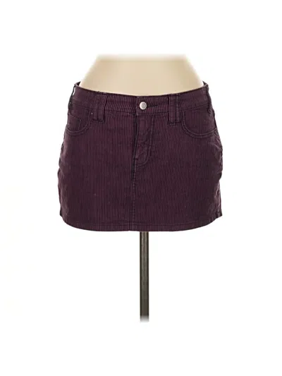 Pre-owned Xxi Denim Skirt In Burgundy