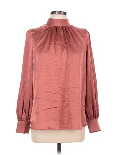 Pre-owned Xxi Long Sleeve Blouse In Burgundy