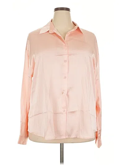 Pre-owned Xxi Long Sleeve Blouse In Pink
