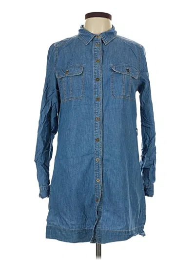 Pre-owned Xxi Long Sleeve Button Down Shirt In Blue